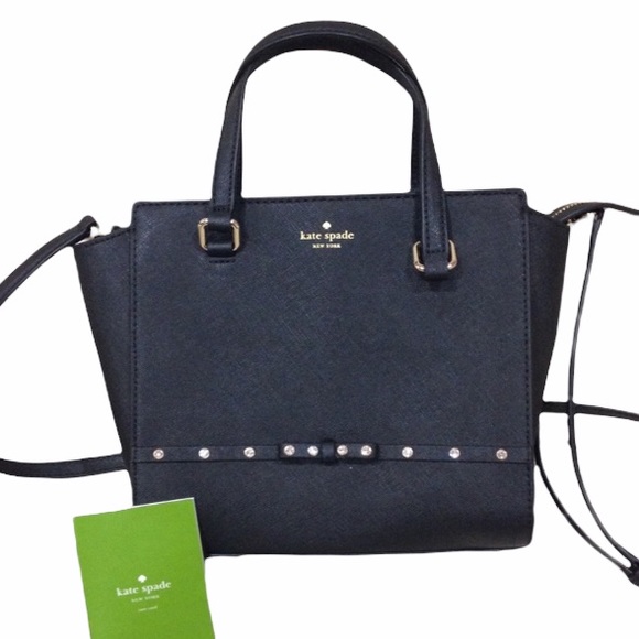 Kate Spade Black Sparkle Satchel Purse Bag